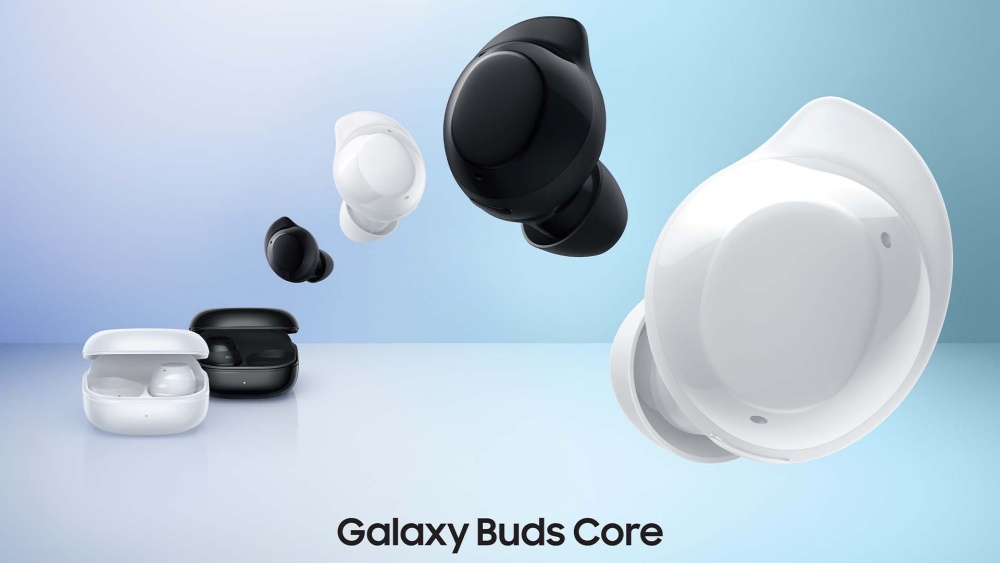 Samsung Galaxy Buds Core com estojo de carregamento